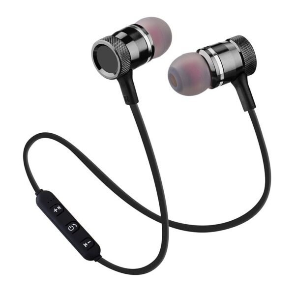 Wireless Bluetooth headset sports running magnetic line control binaural stereo in-ear hanging neck mobile phone universal answering - Image 2