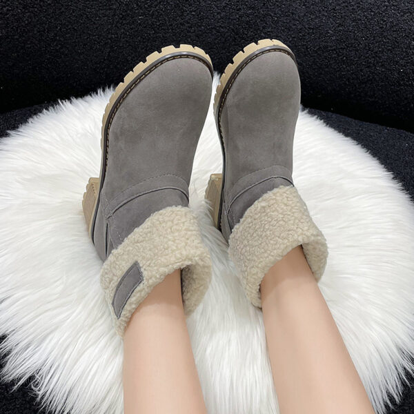 Artificial Plush Women's Winter Plus Size Mid Boots - Image 7