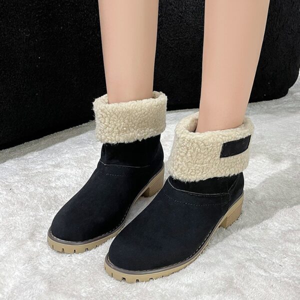 Artificial Plush Women's Winter Plus Size Mid Boots - Image 8